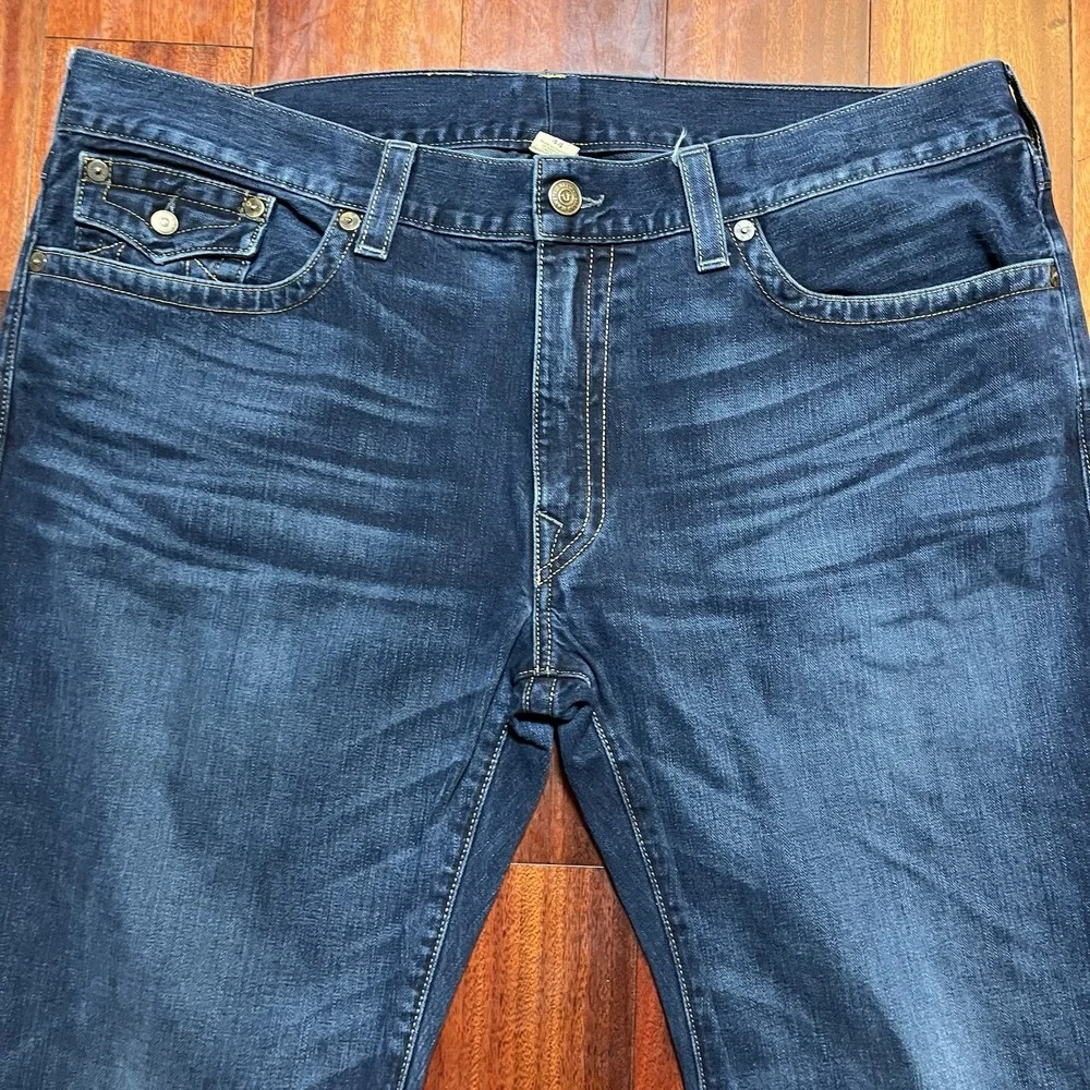 Vintage True Religion Jeans Mens 44x32 Made in USA Billy Bootcut Whiskering Dark